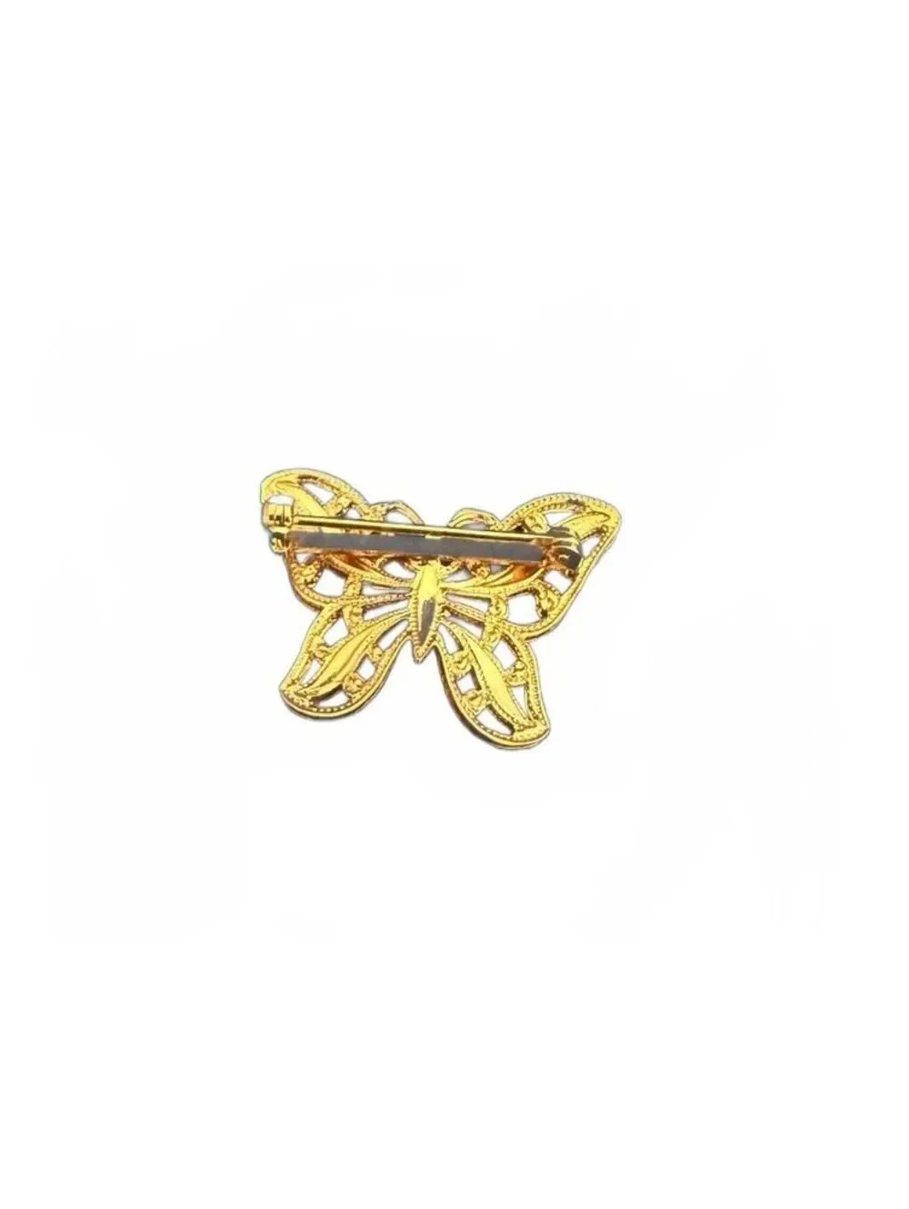 Vintage Napier 1 inch Gold Tone Filigree Butterfly Brooch Pin